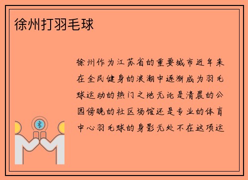 徐州打羽毛球
